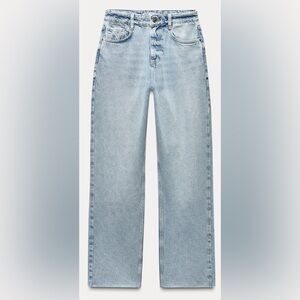 Zara high rise straight jeans
